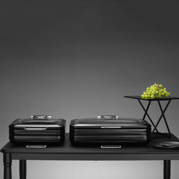 Podgrzewacz indukcyjny ze szklaną pokrywą De Luxe Black, GN 1/1