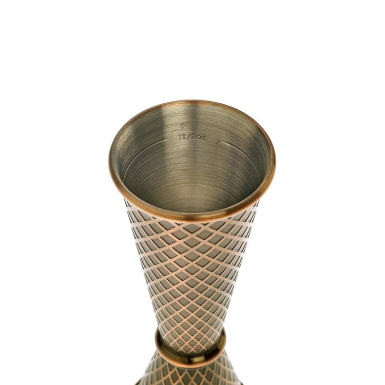 Miarka barmańska w stylu japońskim Diamond Lettice, antyczna miedź, BarFly, 30/60ml