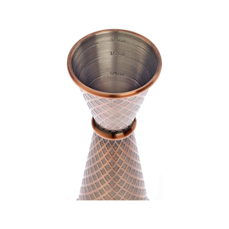 Miarka barmańska w stylu japońskim Diamond Lettice, antyczna miedź, BarFly, 30/60ml