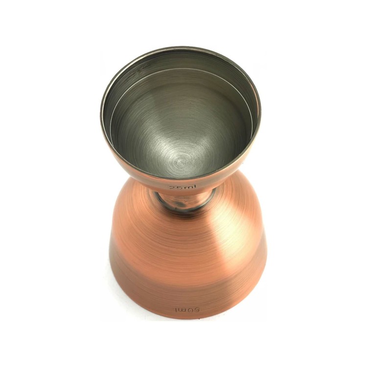 Miarka barmańska Bell z prostą krawędzią, antyczna miedź, BarFly, 25/50ml