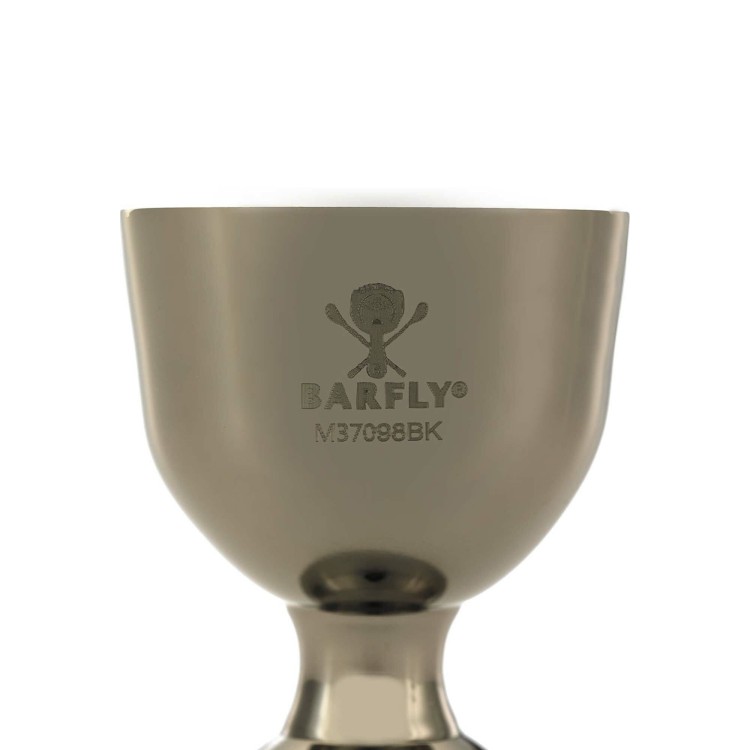 Miarka barmańska Bell z prostą krawędzią, czarna, BarFly, 25/50ml