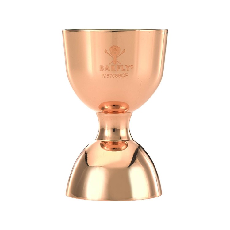 Miarka barmańska Bell z prostą krawędzią, miedź, BarFly, 25/50ml