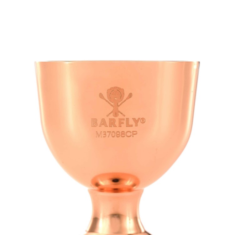 Miarka barmańska Bell z prostą krawędzią, miedź, BarFly, 25/50ml