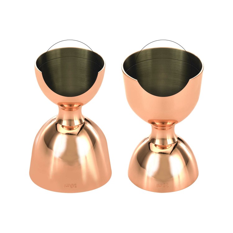 Miarka barmańska Bell z prostą krawędzią, miedź, BarFly, 25/50ml