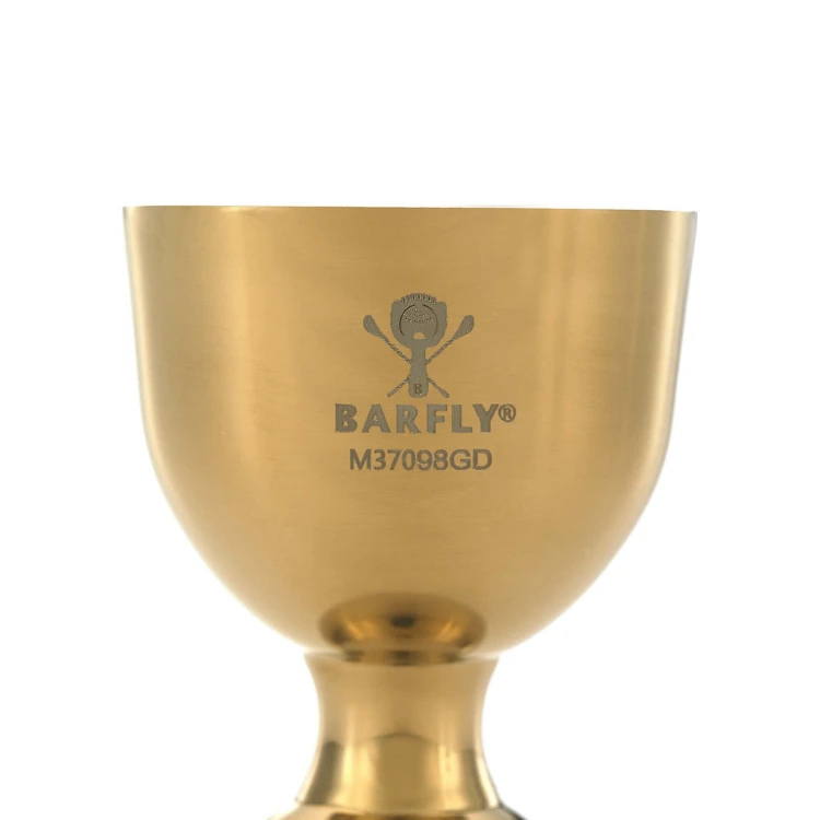 Miarka barmańska Bell z prostą krawędzią, złota, BarFly, 25/50ml