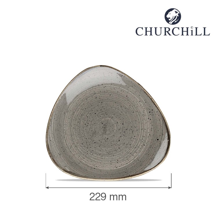 Talerz trójkątny Stonecast Peppercorn Grey 229 mm