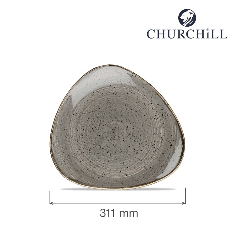 Talerz trójkątny Stonecast Peppercorn Grey 311 mm