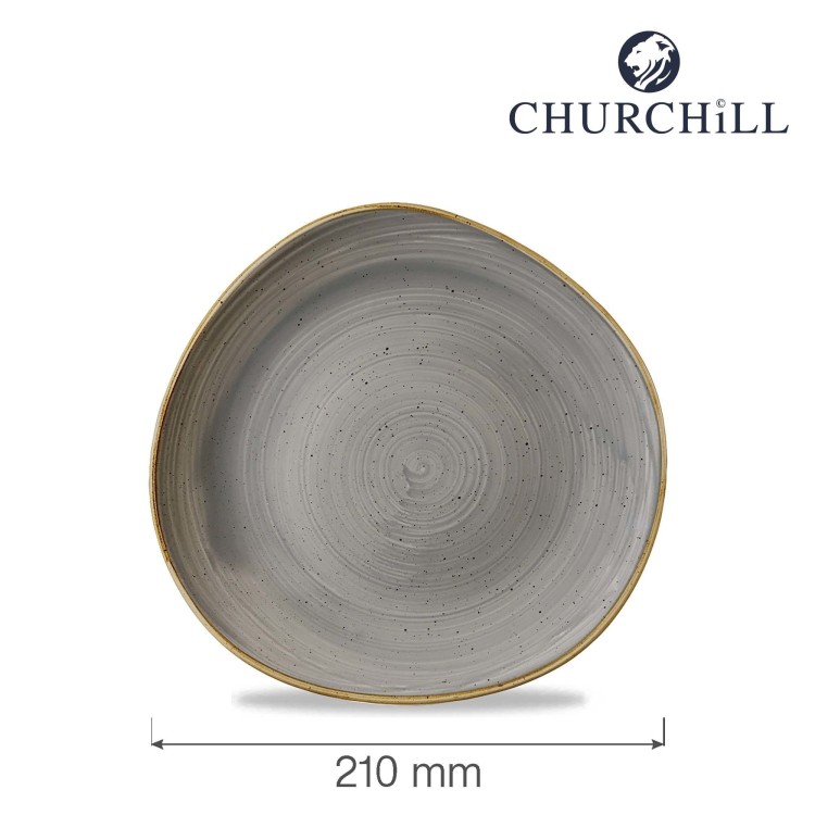 Talerz płytki o organicznym ksztalcie Stonecast Peppercorn Grey 210 mm
