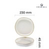 Talerz organiczny z wysokim rantem Stonecast Barley White, 230mm