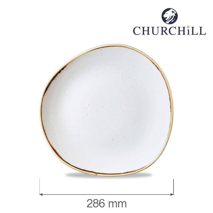 Talerz płytki o organicznym kształcie Stonecast Barley White 286 mm