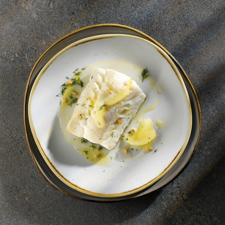 Talerz płytki o organicznym kształcie Stonecast Barley White 264 m