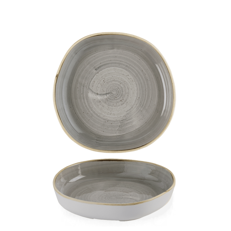 Talerz organiczny z wysokim rantem Stonecast Peppercorn Grey, 230mm