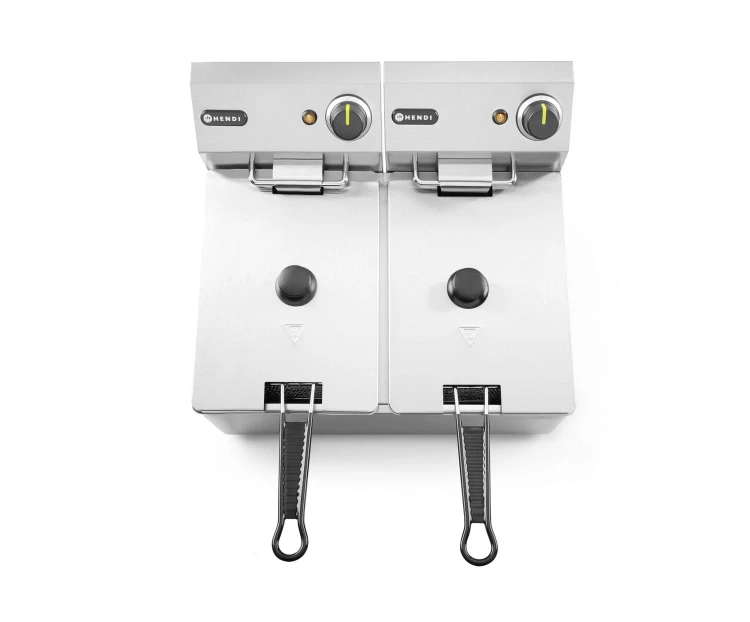 Frytkownica 2x4 l, HENDI, Kitchen Line, 8L, 230V/6000W, 470x380x(H)315mm
