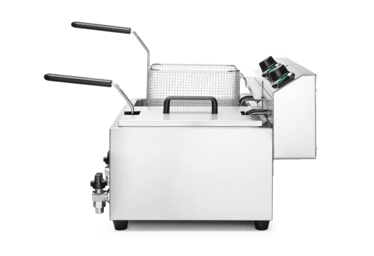 Frytownica manualna z kranem spustowym, 2 × 8 l, HENDI, Profi Line, 16L, 230V/7000W, 610x515x(H)369mm