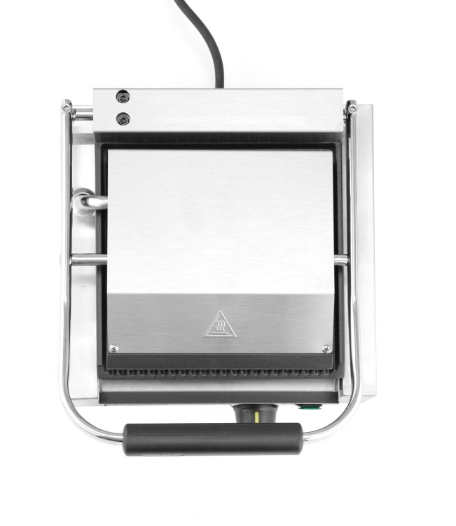 Grill kontaktowy pojedynczy, HENDI, góra i dół ryflowane, 230V/1800W, 310x375x(H)216mm