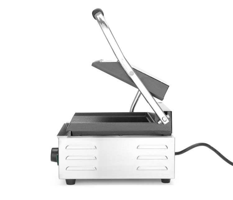 Grill kontaktowy pojedynczy, HENDI, góra i dół ryflowane, 230V/1800W, 310x375x(H)216mm