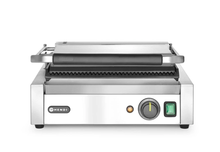 Grill kontaktowy Panini, HENDI, góra i dół ryflowane, 230V/2200W, 430x375x(H)216mm