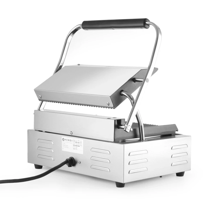 Grill kontaktowy Panini, HENDI, góra i dół ryflowane, 230V/2200W, 430x375x(H)216mm