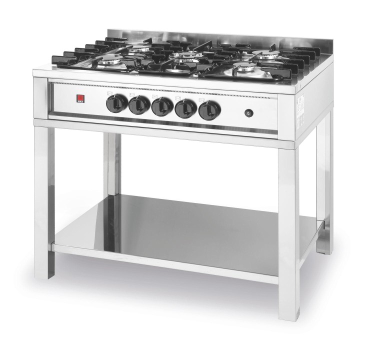 Kuchnia gazowa 5-palnikowa na podstawie otwartej, HENDI, Kitchen Line, 14,3kW, 900x640x(H)910mm