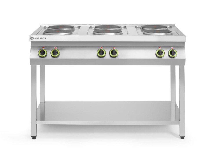 Kuchnia elektryczna 6-płytowa na podstawie otwartej, HENDI, Kitchen Line, 400V/15600W, 1200x700x(H)900mm