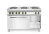 Kuchnia elektryczna 6-płytowa z konwekcyjnym piekarnikiem elektrycznym GN 1/1, HENDI, Kitchen Line, 400V/18600W, 1200x700x(H)900mm