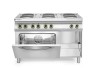 Kuchnia elektryczna 6-płytowa z konwekcyjnym piekarnikiem elektrycznym GN 1/1, HENDI, Kitchen Line, 400V/18600W, 1200x700x(H)900mm