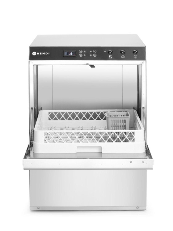 Zmywarka 50x50 Doppio, HENDI, z dozownikiem detergentu i pompą spustową, 400V/4900W