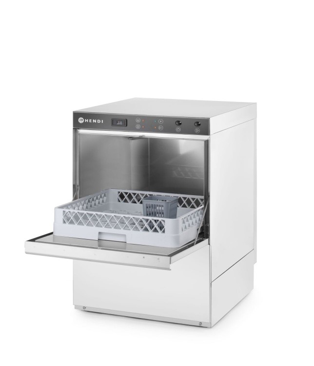 Zmywarka do naczyń 50x50 – sterowana elektromechanicznie, HENDI, z dozownikiem detergentu i pompą spustową, 230V/3600W, 600x570x(H)830mm