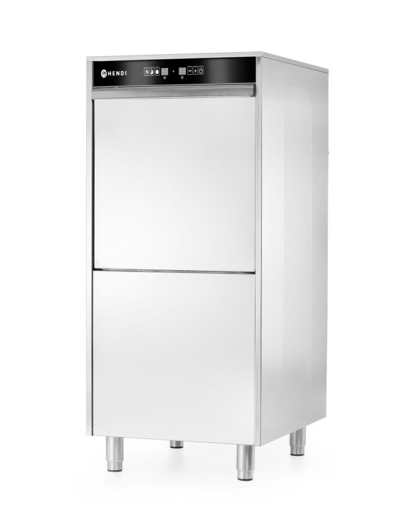 Zmywarka do garnków i tac 50x60 – sterowana elektronicznie, z dozownikiem detergentu i pompą spustową, HENDI, 400V/7100W, 595x777x(H)1335mm