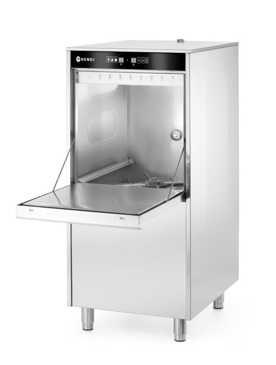 Zmywarka do garnków i tac 50x60 – sterowana elektronicznie, z dozownikiem detergentu i pompą spustową, HENDI, 400V/7100W, 595x777x(H)1335mm