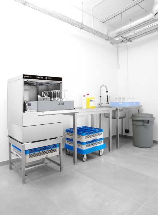 Zmywarka do naczyń 50x50 – sterowana elektronicznie, HENDI, 400V/6600W, 570x600x(H)830mm