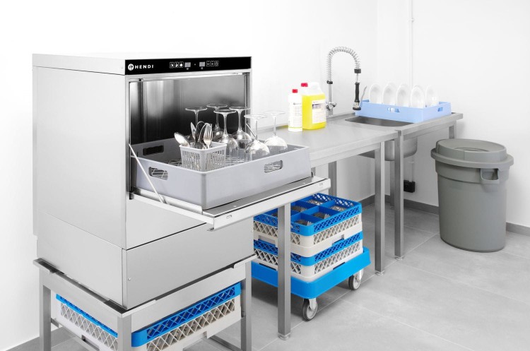 Zmywarka do szkła 40x40 – sterowana elektronicznie, HENDI, 230V/2800W, 470x510x(H)710mm