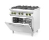 Kuchnia gazowa 4-palnikowa z konwekcyjnym piekarnikiem elektrycznym GN 1/1, HENDI, Kitchen Line, 230V/3000W, 19kW, 800x722x(H)900mm