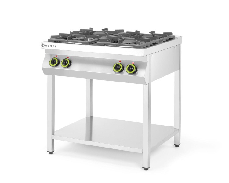 Kuchnia gazowa 4-palnikowa na podstawie otwartej, HENDI, Kitchen Line, 19kW, 800x700x(H)900mm