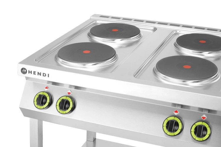 Kuchnia elektryczna 4-płytowa na podstawie otwartej, HENDI, Kitchen Line, 400V/10400W, 800x700x(H)900mm
