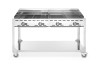 Grill Green Fire 4-palnikowy, HENDI, Profi Line, podstawa z półką na kółkach, jasnoszary, 22kW, 1400x612x(H)825mm