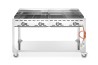 Grill Green Fire 4-palnikowy, HENDI, Profi Line, podstawa z półką na kółkach, jasnoszary, 22kW, 1400x612x(H)825mm