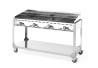 Grill Green Fire 4-palnikowy, HENDI, Profi Line, podstawa z półką na kółkach, jasnoszary, 22kW, 1400x612x(H)825mm
