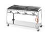 Grill Green Fire 4-palnikowy, HENDI, Profi Line, podstawa z półką na kółkach, jasnoszary, 22kW, 1400x612x(H)825mm