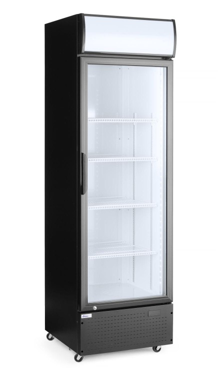 Lodówka barowa z podświetlanym panelem, 1-drzwiowa, Arktic, 254L, czarny, 220-240V/250W, 578x605x(H)1980mm