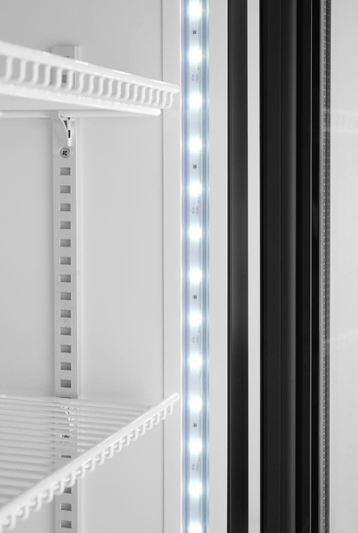 Lodówka barowa z podświetlanym panelem, 1-drzwiowa, Arktic, 254L, czarny, 220-240V/250W, 578x605x(H)1980mm