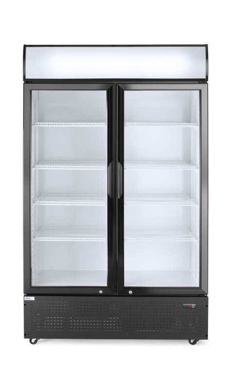 Lodówka barowa z podświetlanym panelem, 2-drzwiowa, Arktic, 512L, czarny, 220-240V/510W, 1120x585x(H)1900mm