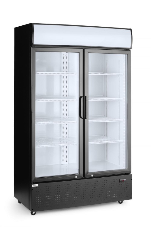 Lodówka barowa z podświetlanym panelem, 2-drzwiowa, Arktic, 512L, czarny, 220-240V/510W, 1120x585x(H)1900mm