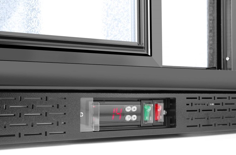 Lodówka barowa z podwójnymi drzwiami suwanymi, Arktic, 158L, czarny, 220-240V/160W, 900x520x(H)865mm