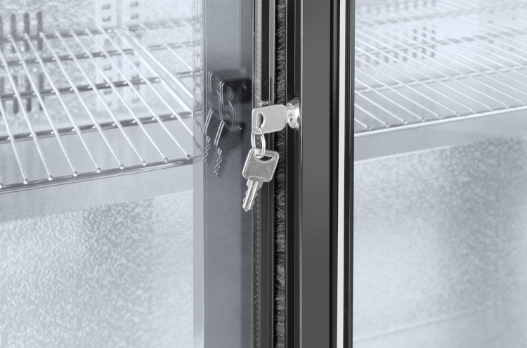 Lodówka barowa z podwójnymi drzwiami suwanymi, Arktic, 158L, czarny, 220-240V/160W, 900x520x(H)865mm