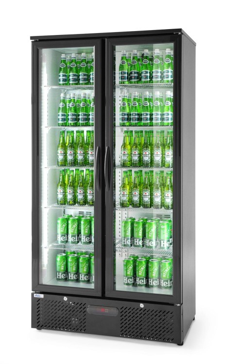 Lodówka barowa 2-drzwiowa, Arktic, 384L, czarny, 220-240V/365W, 900x530x(H)1820mm