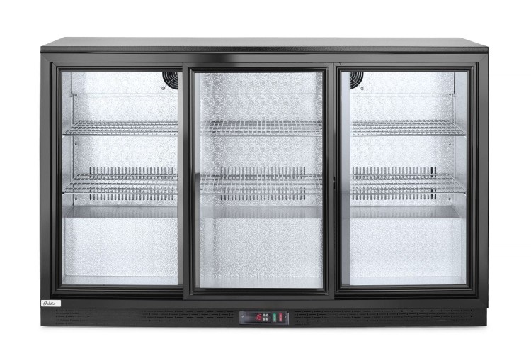 Lodówka barowa z potrójnymi drzwiami suwanymi, Arktic, 254L, czarny, 220-240V/160W, 1350x520x(H)865mm