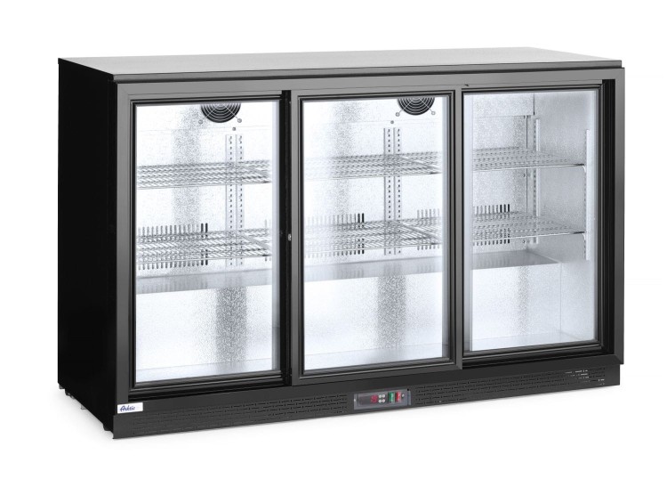 Lodówka barowa z potrójnymi drzwiami suwanymi, Arktic, 254L, czarny, 220-240V/160W, 1350x520x(H)865mm