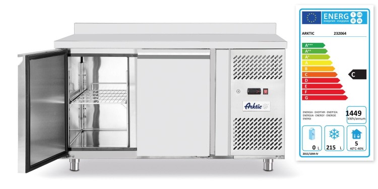 Stół mroźniczy 2-drzwiowy z agregatem bocznym, Arktic, Profi Line, GN 1/1, 280L, 230V/600W, 1360x700x(H)910mm