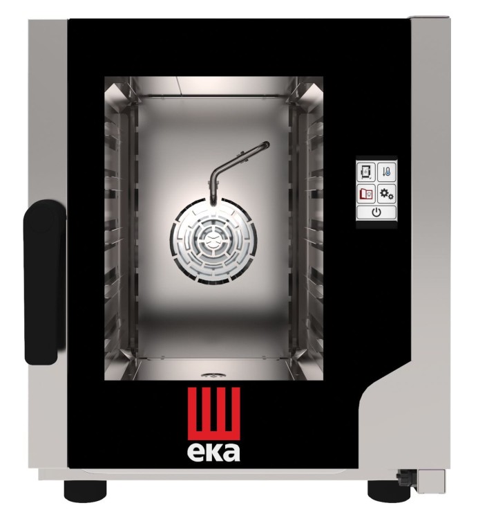 Piec konwekcyjno - parowy Evolution Next 5 x GN 2/3 elektryczny z bezpośrednim natryskiem, ekranem dotykowym, Tecnoeka, Evolution, 230V/3200W, 550x754x(H)662mm